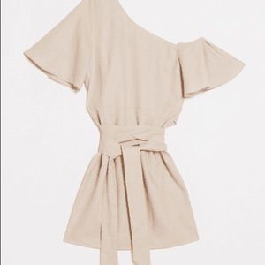 ASOS off the shoulder dress with tie waist.